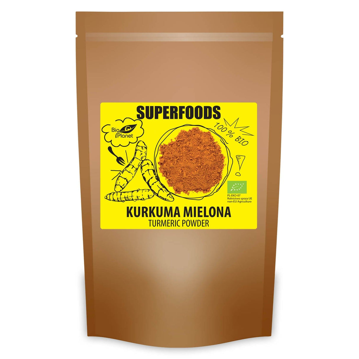 Produkt BIO PLANET - seria SUPERFOODS KURKUMA MIELONA BIO 200 g - BIO PLANET 5903900366250