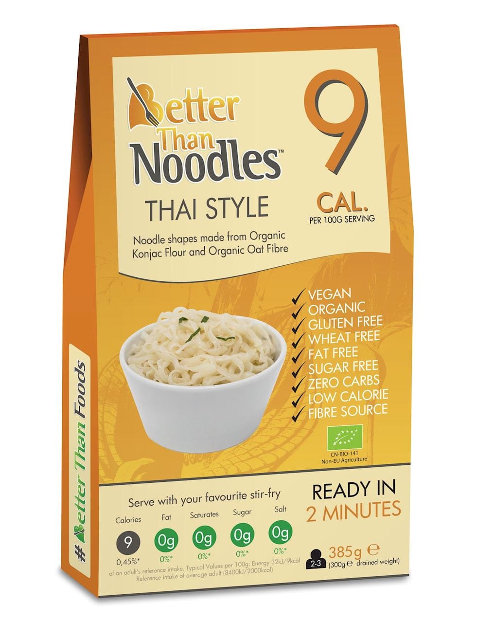 Produkt BETTER THAN FOODS Makaron BETTER THAN FOODS Makaron konjac typu noodle thai style bezglutenowy 385g Bio 5060691230037