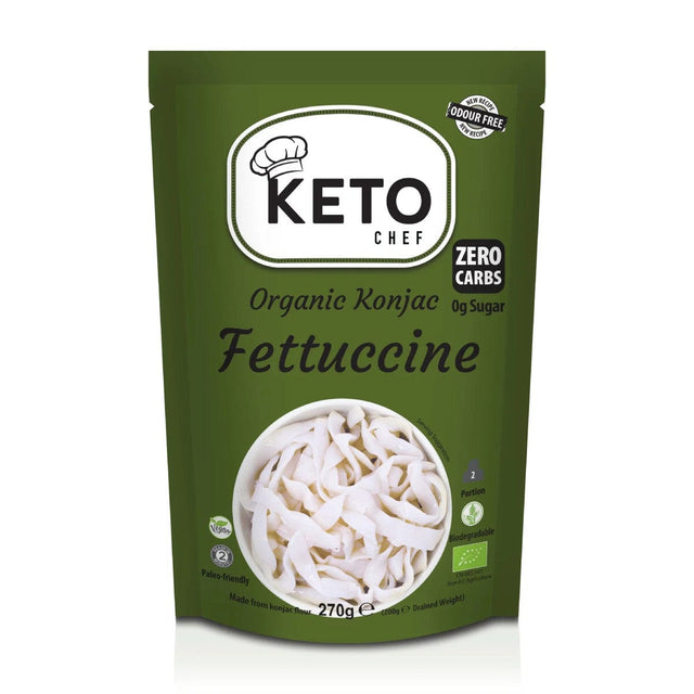 Produkt KETO CHEF (makarony konjac) Makaron Makaron KETO CHEF Fettucine Konjac Bezglutenowy Bio 270g 052561