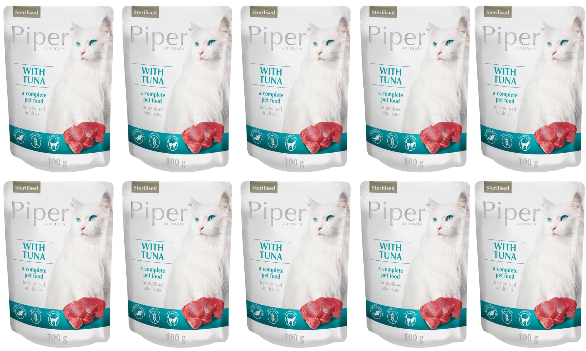Produkt PIPER Mokra karma dla kota 10x Karma mokra dla kota PIPER Sterilised z tuńczykiem 100g K_S00340_10
