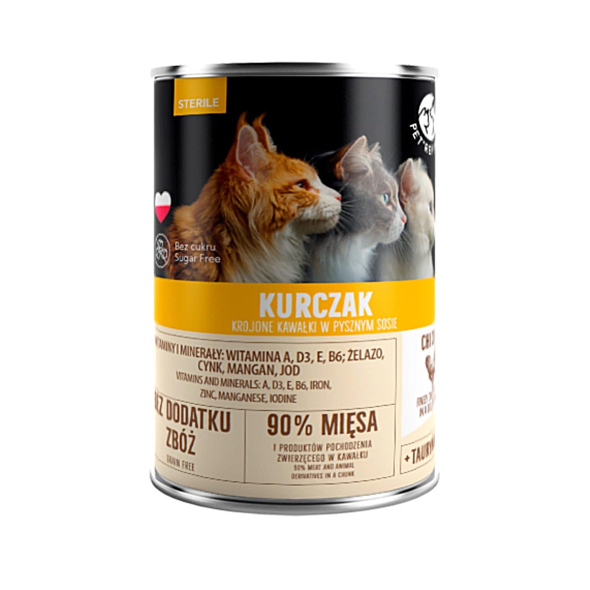 Produkt PET REPUBLIC Mokra karma dla kota 12x Karma mokra dla kota sterylizowanego PET REPUBLIC z kurczakiem 400 g K_S00758_12