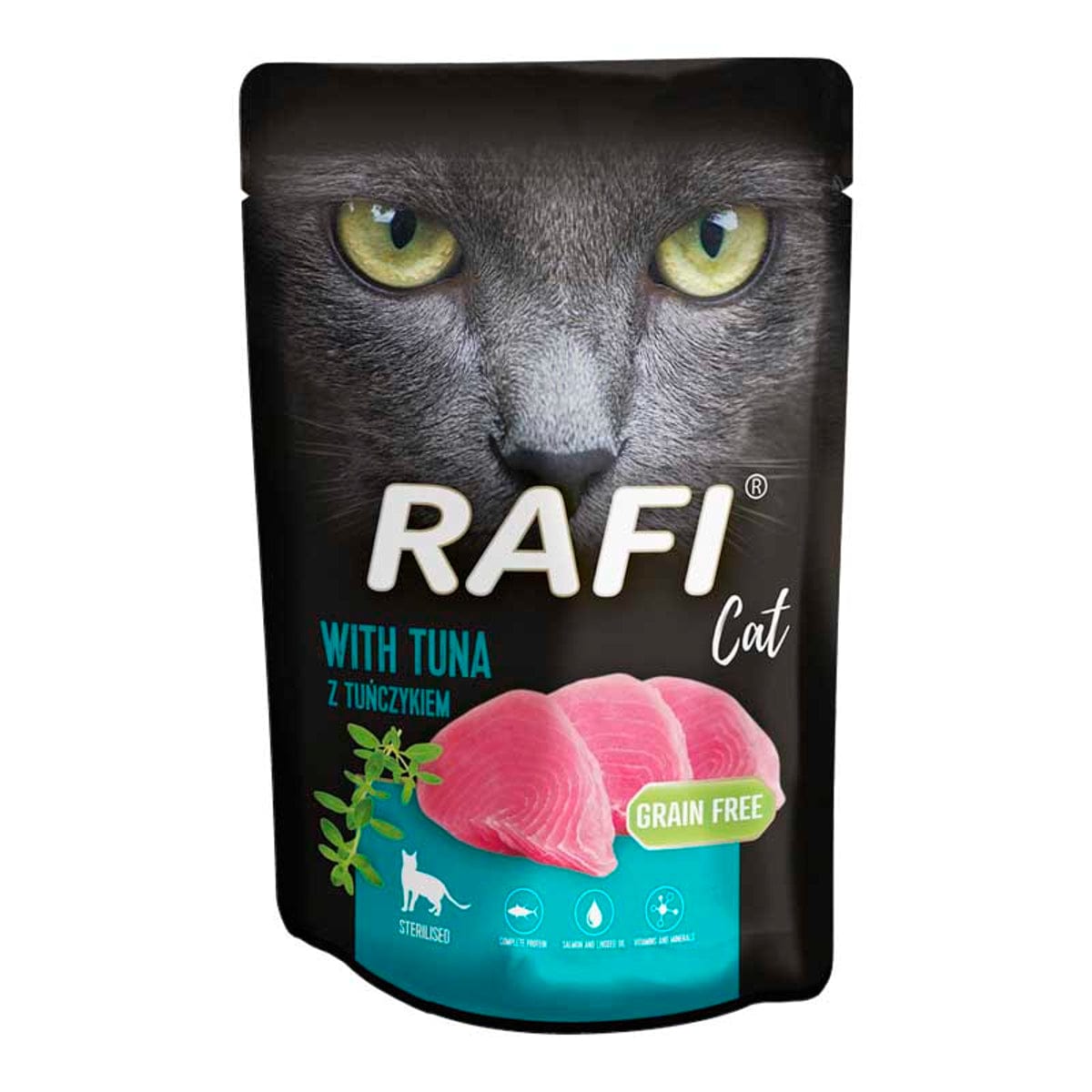 Produkt RAFI Mokra karma dla kota 24x Karma mokra dla kota RAFI Sterilised z tuńczykiem 100 g K_S00441_24