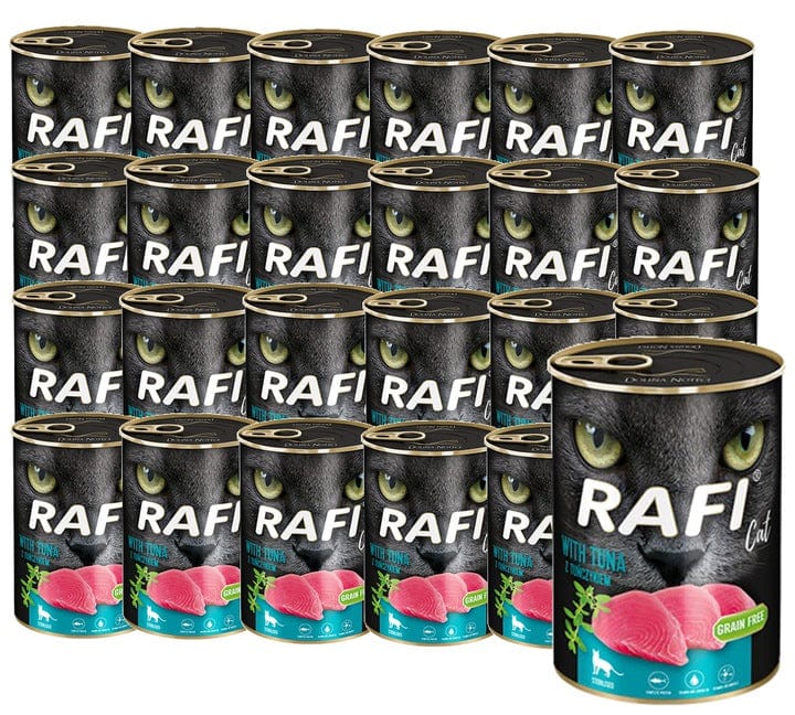 Produkt RAFI Mokra karma dla kota 24x Karma mokra dla kota RAFI Sterilised z tuńczykiem 400 g K_S00434_24