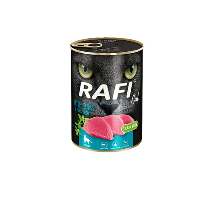 Produkt RAFI Mokra karma dla kota 24x Karma mokra dla kota RAFI Sterilised z tuńczykiem 400 g K_S00434_24