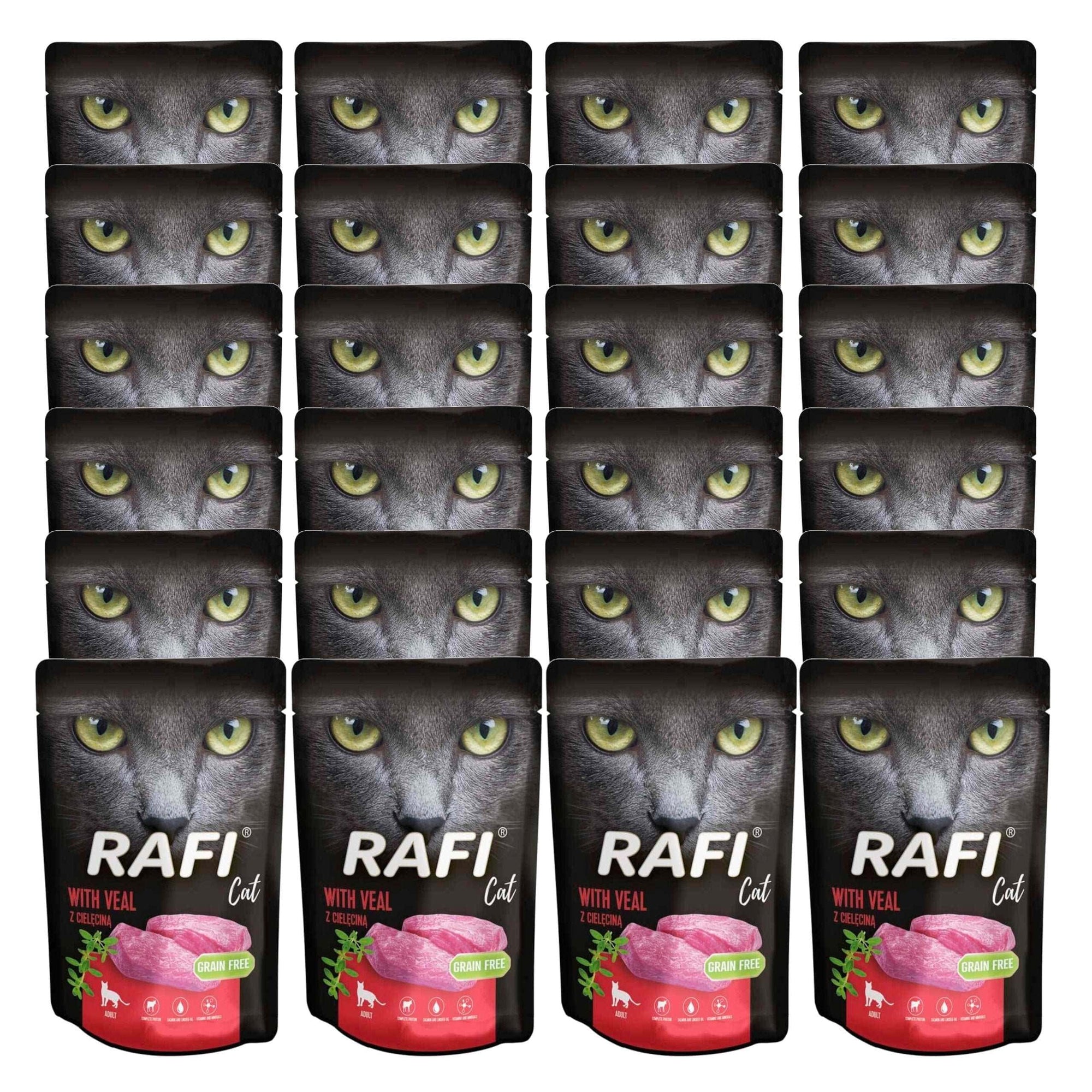Produkt RAFI Mokra karma dla kota 24x Karma mokra dla kota RAFI z cielęciną 100 g K_S00442_24