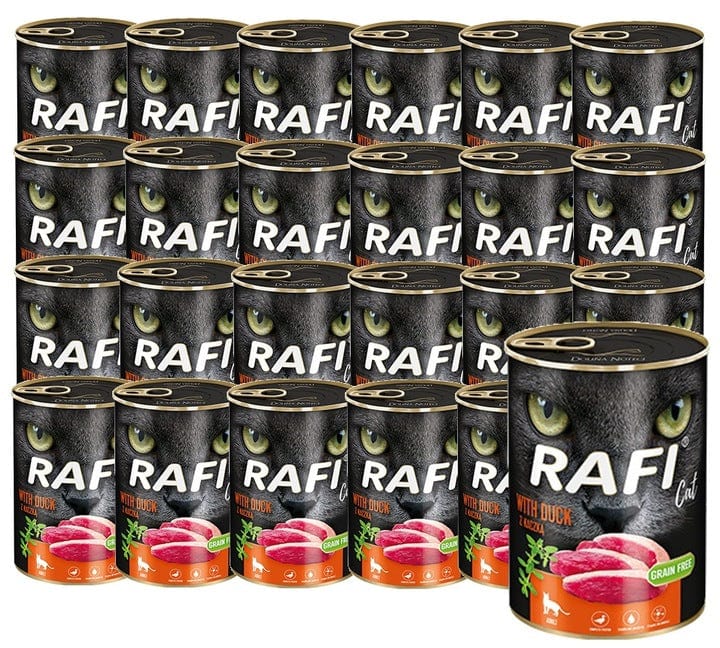 Produkt RAFI Mokra karma dla kota 24x Karma mokra dla kota RAFI z kaczką 400 g K_S00437_24
