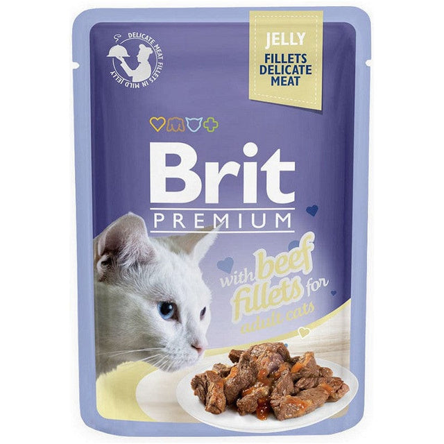 Produkt BRIT Mokra karma dla kota BRIT Premium Cat Pouch Jelly Fillets Beef - mokra karma dla kota - 85g 045410