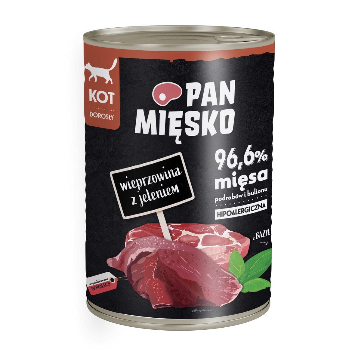 Produkt PAN MIĘSKO Mokra karma dla kota Karma mokra dla kota PAN MIĘSKO wieprzowina z jeleniem 400 g S00939