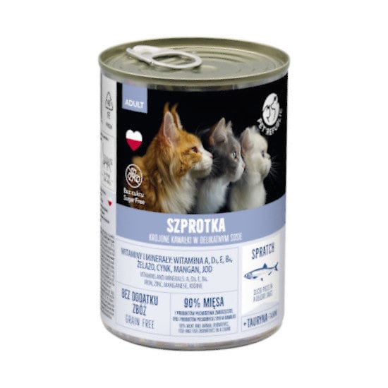 Produkt PET REPUBLIC Mokra karma dla kota Karma mokra dla kota PET REPUBLIC Fileciki ze szprotką 400 g 001386