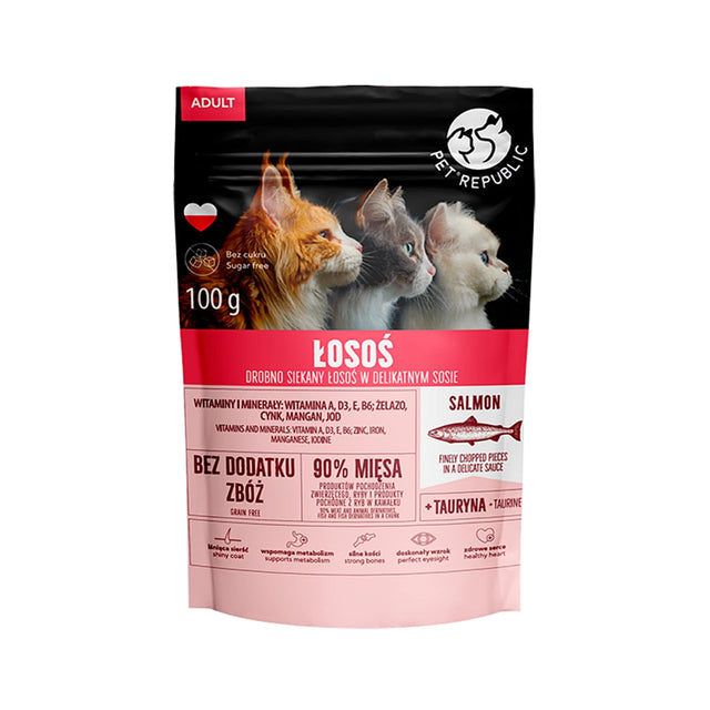 Produkt PET REPUBLIC Mokra karma dla kota Karma mokra dla kota PET REPUBLIC z łososiem 100 g S00757