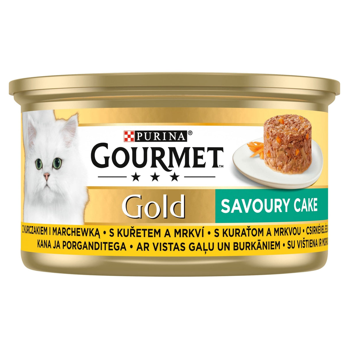 Produkt PURINA Mokra karma dla kota Karma mokra dla kota PURINA Gourmet Gold Savoury Cake z kurczakiem i marchwią 85 g S01950