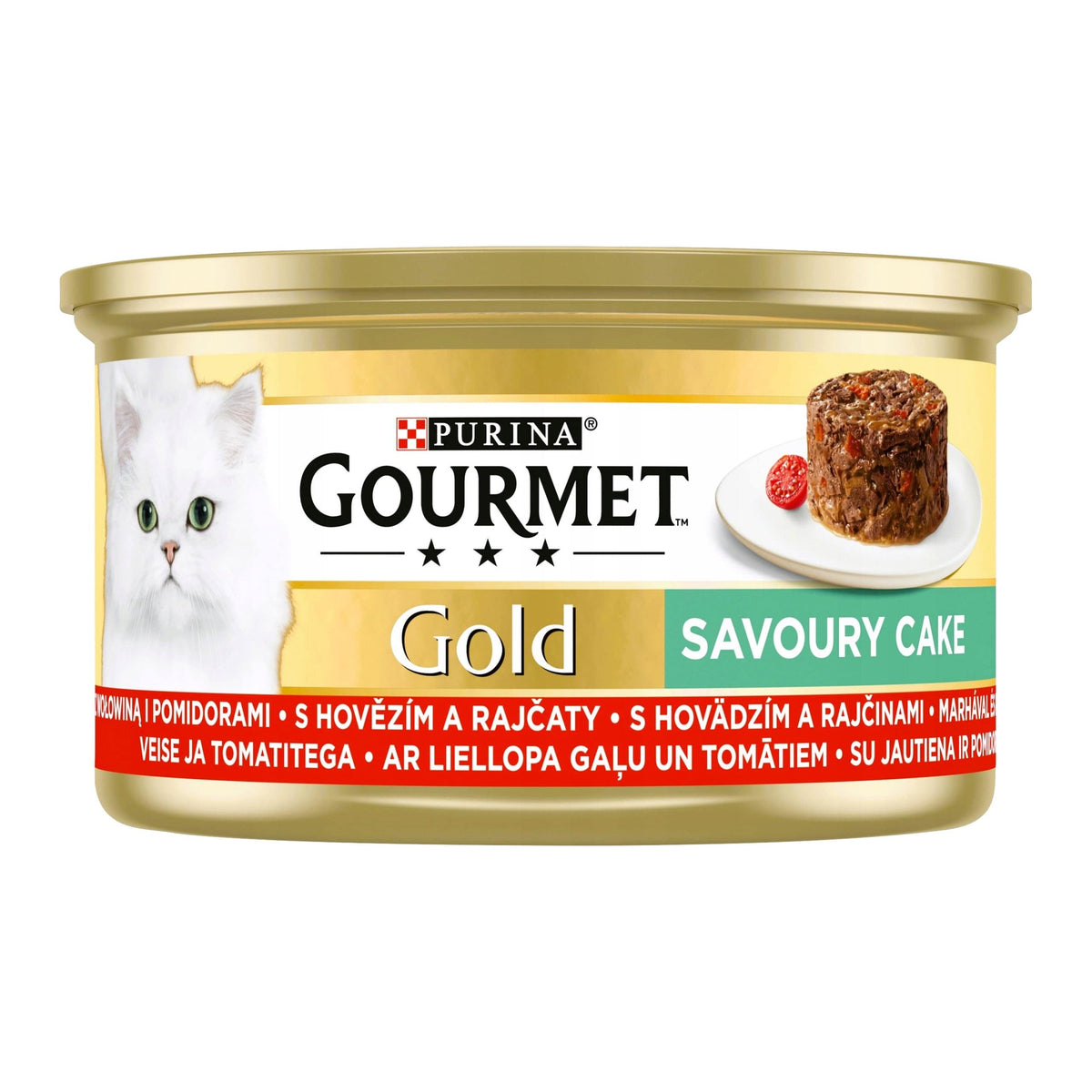 Produkt PURINA Mokra karma dla kota Karma mokra dla kota PURINA Gourmet Gold Savoury Cake z wołowiną i pomidorem 85 g S01949