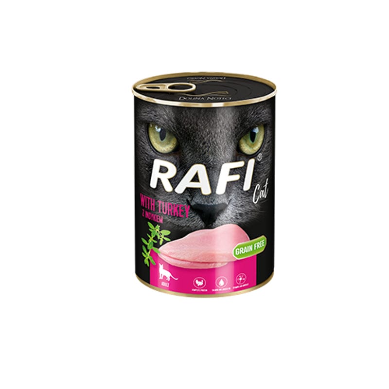 Produkt RAFI Mokra karma dla kota Karma mokra dla kota RAFI z indykiem 400 g S00436