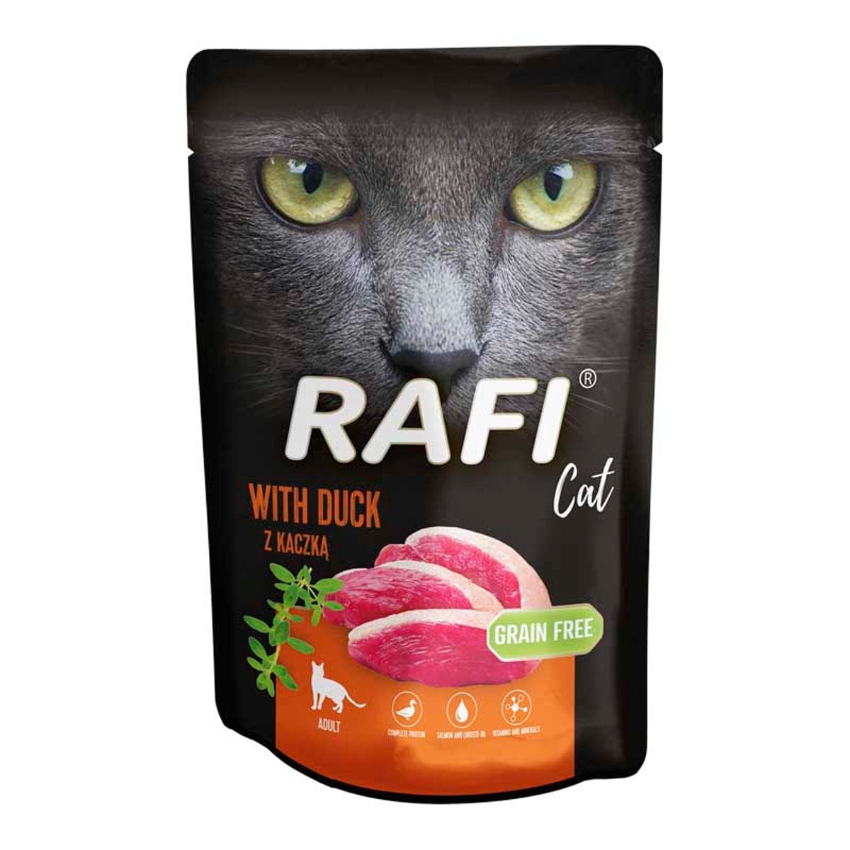 Produkt RAFI Mokra karma dla kota Karma mokra dla kota RAFI z kaczką 100 g S00440