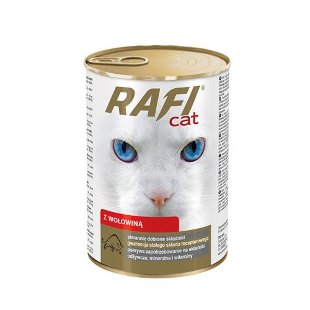 Produkt RAFI Mokra karma dla kota Karma mokra dla kota RAFI z wołowiną 415 g S00433