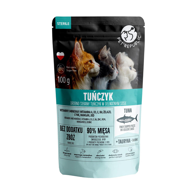 Produkt PET REPUBLIC Mokra karma dla kota Karma mokra dla kota sterylizowanego PET REPUBLIC z tuńczykiem 100 g S00755