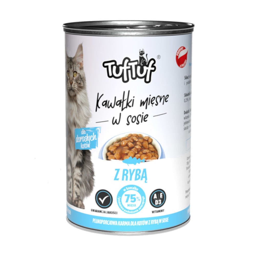 Produkt TUF TUF Mokra karma dla kota Karma mokra dla kota TUF TUF kawałki mięsne z rybą 415 g S01570