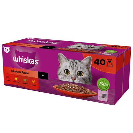 Produkt DOLINA NOTECI Mokra karma dla kota Karma mokra dla kota WHISKAS Klasyczne przysmaki w sosie Mix 40x85 g S01779