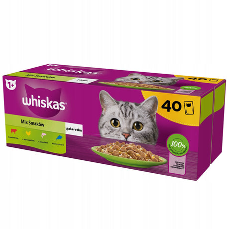 Produkt WHISKAS Mokra karma dla kota Karma mokra dla kota WHISKAS Mix smaków w galarecie 40x85 g S01759