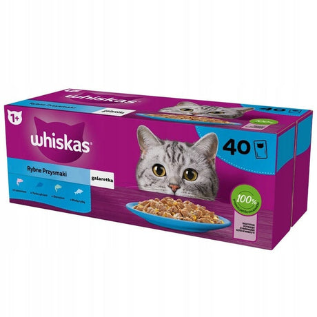 Produkt WHISKAS Mokra karma dla kota Karma mokra dla kota WHISKAS Rybne przysmaki w galarecie 40x85 g S01780