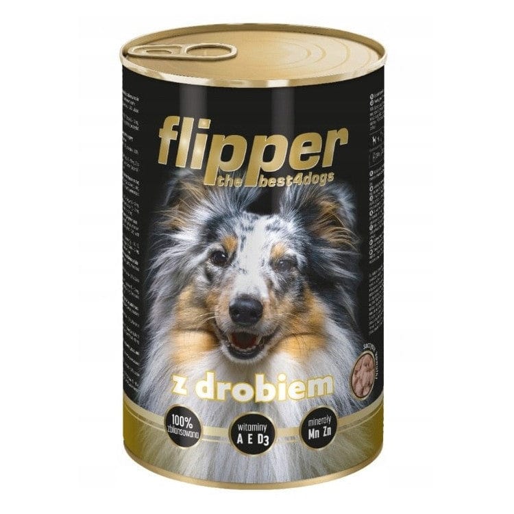 Produkt DOLINA NOTECI Mokra karma dla psa 10x Karma mokra dla psa FLIPPER z drobiem Dolina Noteci 1240 g K_S00863_10