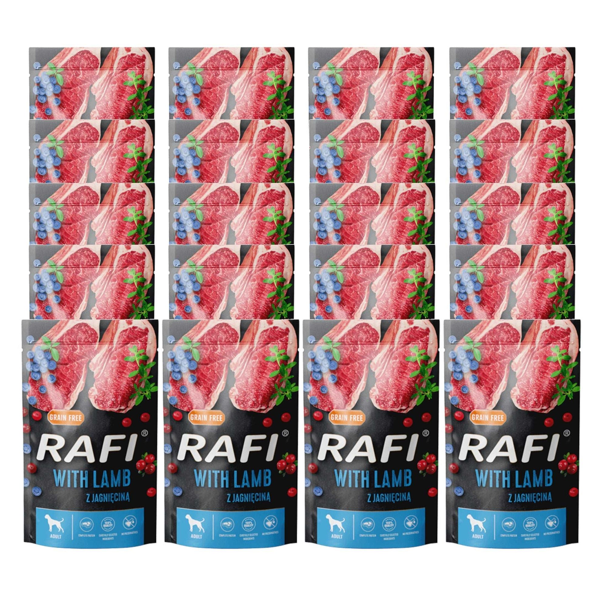 Produkt RAFI Mokra karma dla psa 20x Karma mokra dla psa RAFI z jagnięciną 500 g K_S00449_20