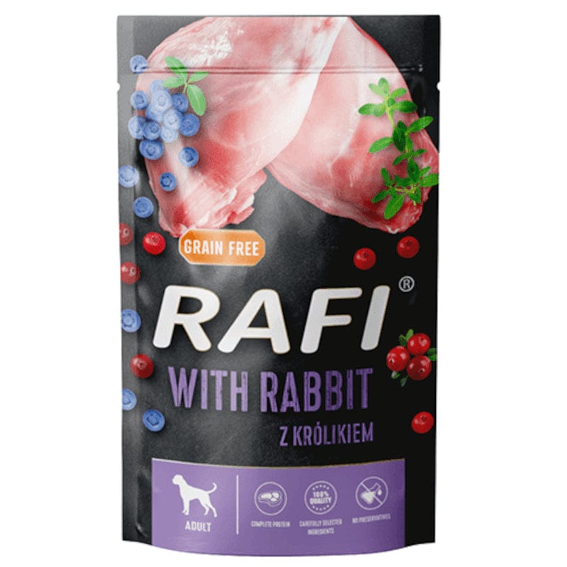 Produkt RAFI Mokra karma dla psa 20x Karma mokra dla psa RAFI z królikiem 500 g K_S00447_20