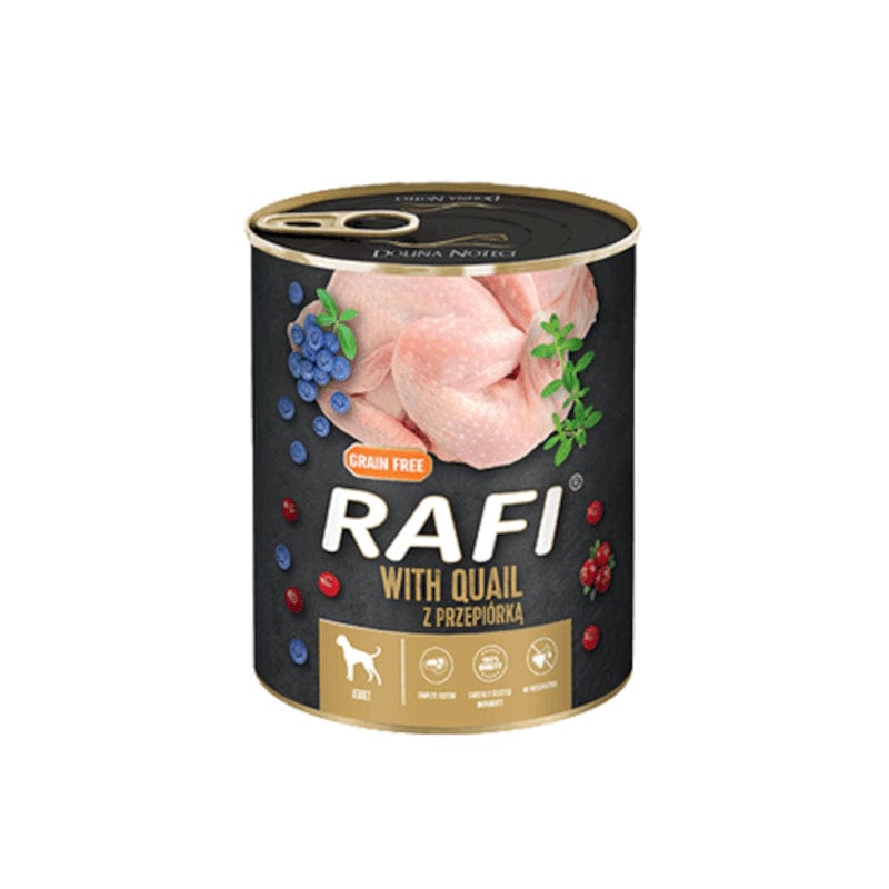 Produkt RAFI Mokra karma dla psa 24x Karma mokra dla psa RAFI z przepiórką borówką żurawiną 800 g K_S00428_24
