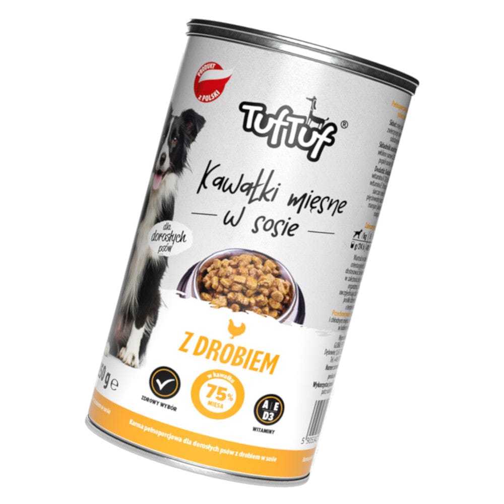 Produkt TUF TUF Mokra karma dla psa 24x Karma mokra dla psa TUF TUF kawałki mięsne z drobiem 415 g K_S01566_24