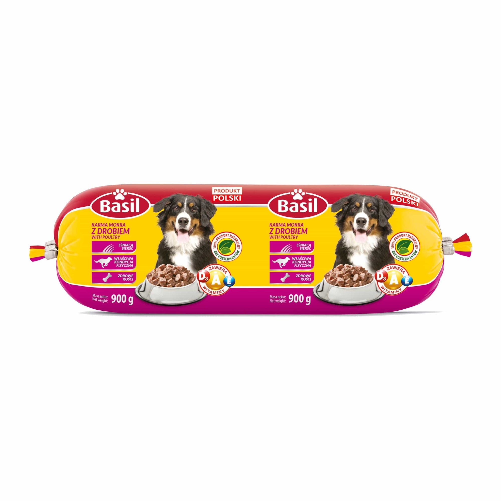 Produkt BASIL Mokra karma dla psa Karma dla psa Baton BASIL z drobiem 900 g V03328