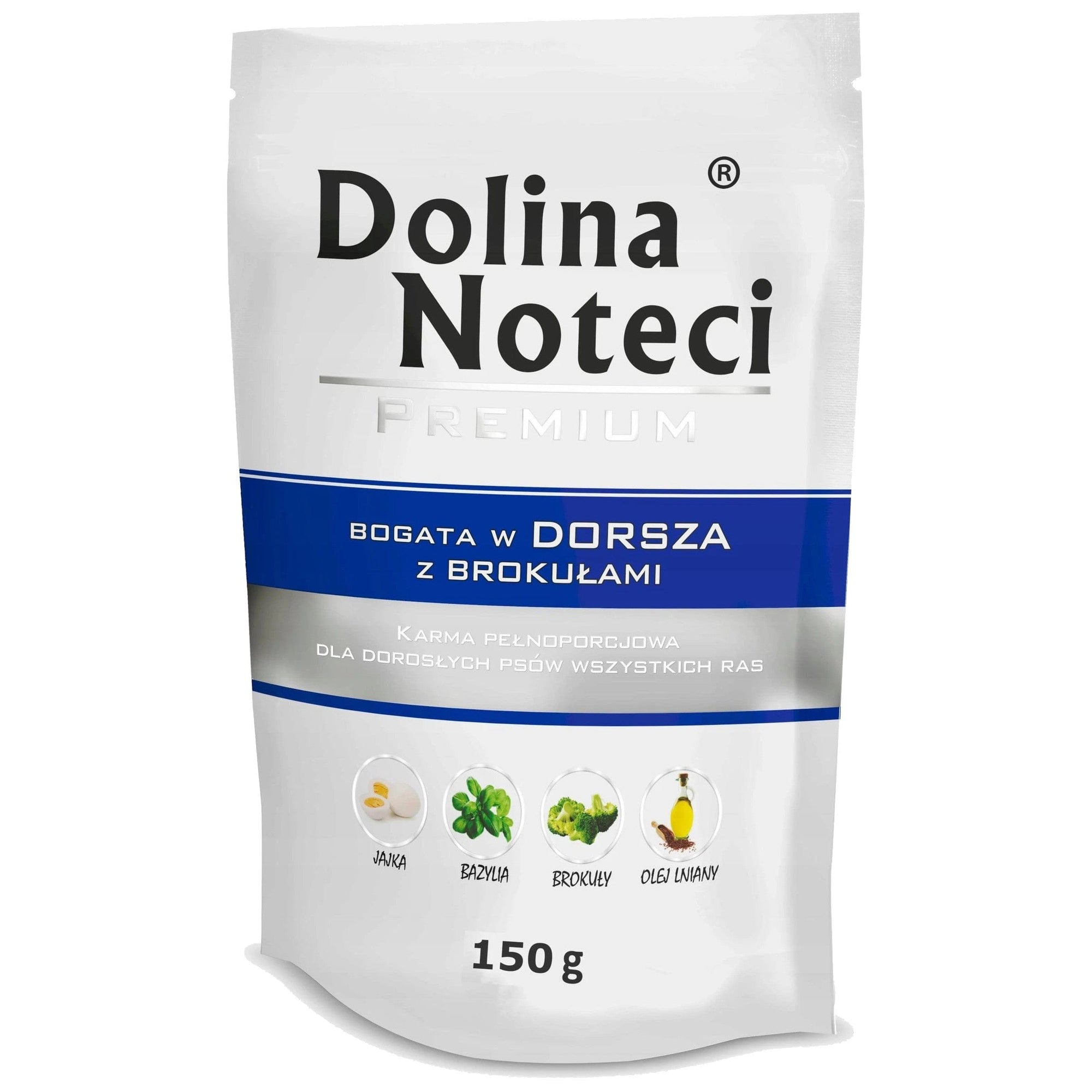 Produkt DOLINA NOTECI Mokra karma dla psa Karma mokra dla psa DOLINA NOTECI Premium Dorsz z brokułami 150 g S01817