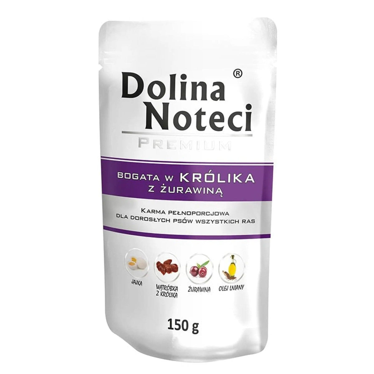 Produkt DOLINA NOTECI Mokra karma dla psa Karma mokra dla psa DOLINA NOTECI Premium Królik z żurawiną 150 g S01819