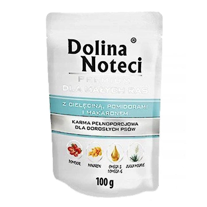 Produkt DOLINA NOTECI Mokra karma dla psa Karma mokra dla psa DOLINA NOTECI Premium Mini z cielęciną, pomidorami i makaronem 100 g S01900