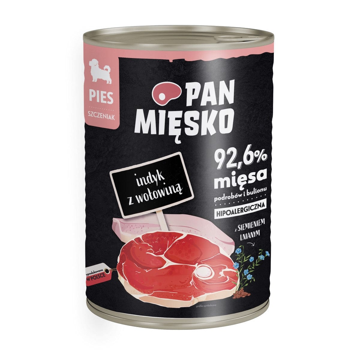 Produkt PAN MIĘSKO Mokra karma dla psa Karma mokra dla psa PAN MIĘSKO Indyk z wołowiną dla szczeniąt 400 g S00934