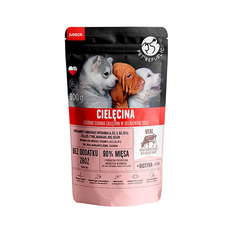Produkt PET REPUBLIC Mokra karma dla psa Karma mokra dla psa PET REPUBLIC Junior z cielęciną 100 g S00762