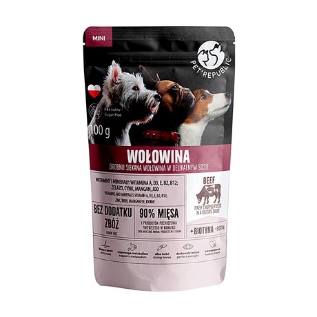 Produkt PET REPUBLIC Mokra karma dla psa Karma mokra dla psa PET REPUBLIC Mini z wołowiną 100 g S00763