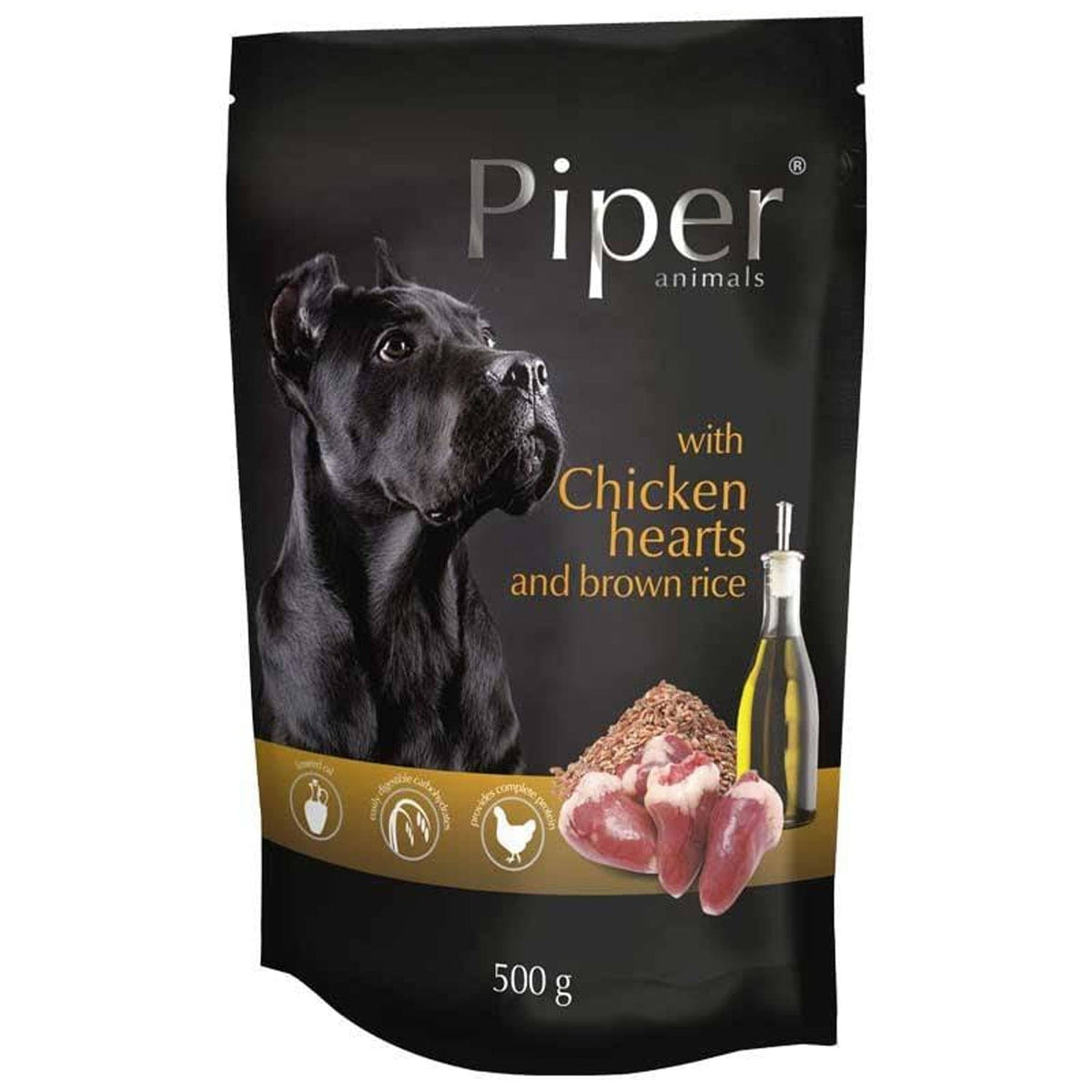 Produkt PIPER Mokra karma dla psa Karma mokra dla psa PIPER z sercami kurcząt i brązowym ryżem 500g S00324