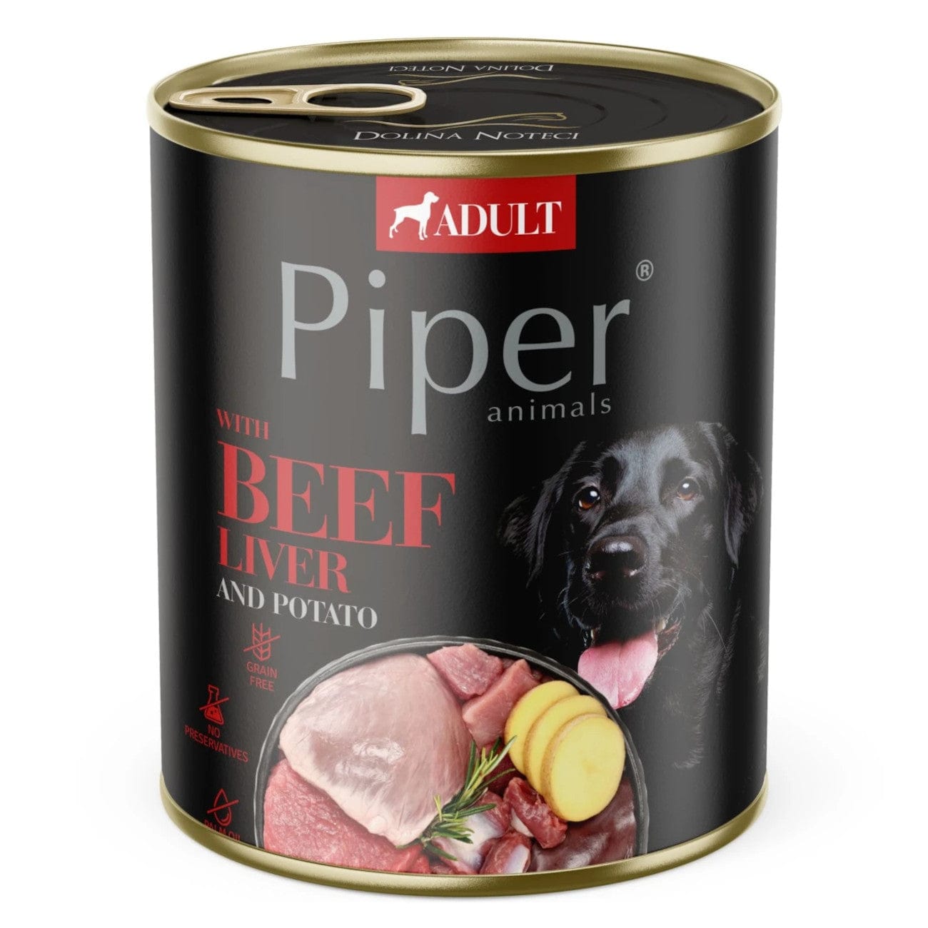 Produkt PIPER Mokra karma dla psa Karma mokra dla psa PIPER z wątróbką wołową i ziemniakami 800g 001749