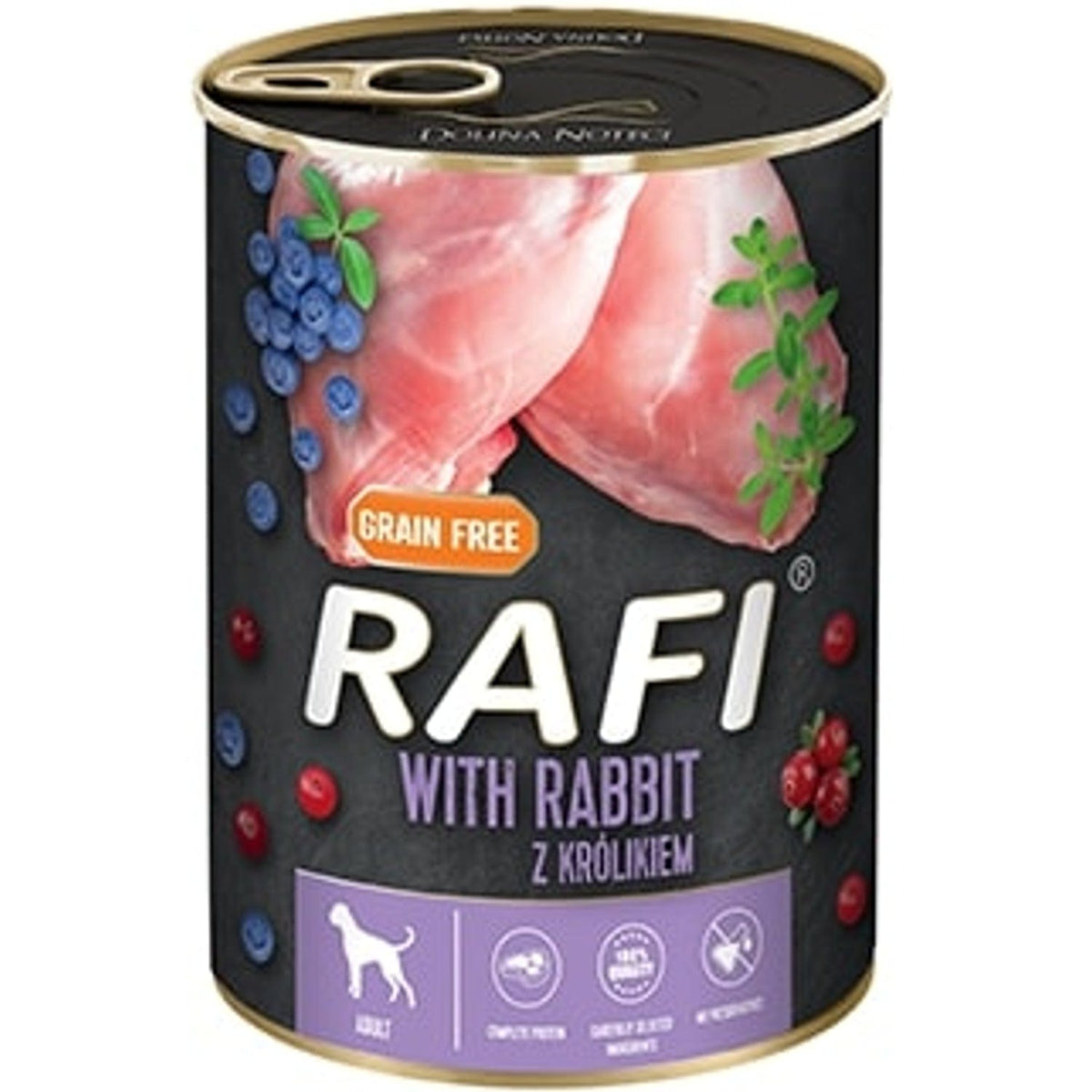 Produkt RAFI Mokra karma dla psa Karma mokra dla psa RAF 24x 400 g + Gratis PET REPUBLIC Wołowina 400 g Z00363