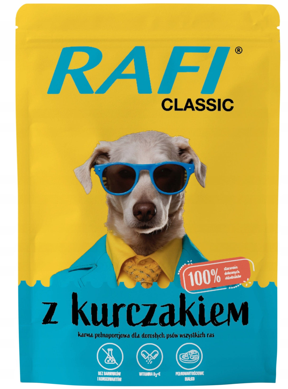 Produkt RAFI Mokra karma dla psa Karma mokra dla psa RAFI Classic z kurczakiem 400g 002694