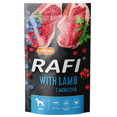 Produkt RAFI Mokra karma dla psa Karma mokra dla psa RAFI MIX smaków 16x 500g Z00079