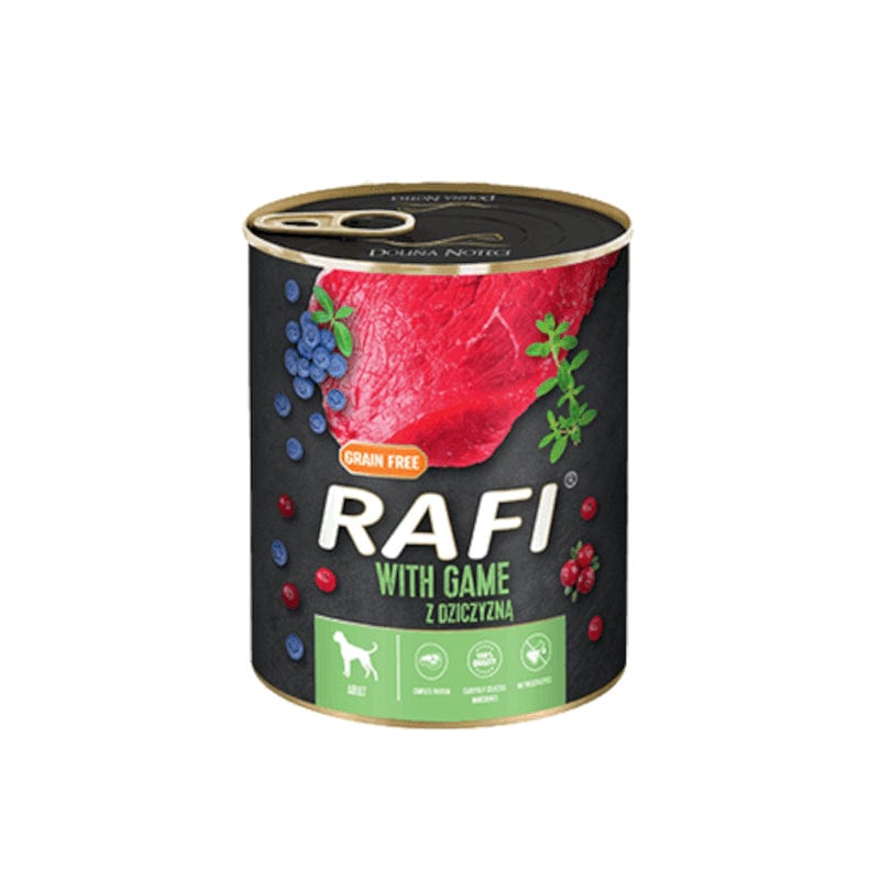 Produkt RAFI Mokra karma dla psa Karma mokra dla psa RAFI z dziczyzną borówką i żurawiną 800 g S00424