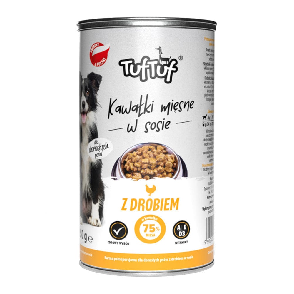 Produkt TUF TUF Mokra karma dla psa Karma mokra dla psa TUF TUF kawałki mięsne z drobiem 1,25 kg S01583