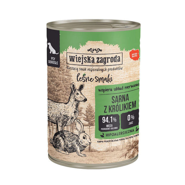 Produkt WIEJSKA ZAGRODA Mokra karma dla psa Karma mokra dla psa WIEJSKA ZAGRODA Leśne smaki Sarna z królikiem 400 g S01644