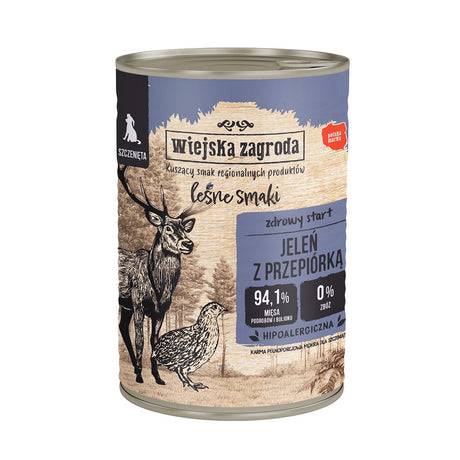 Produkt WIEJSKA ZAGRODA Mokra karma dla psa Karma mokra dla szczeniąt WIEJSKA ZAGRODA Leśne smaki Jeleń z przepiórką 400 g S01648