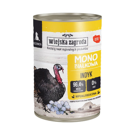 Produkt WIEJSKA ZAGRODA Mokra karma dla psa Karma mokra dla szczeniąt WIEJSKA ZAGRODA Monoproteinowa indyk 400 g S00950
