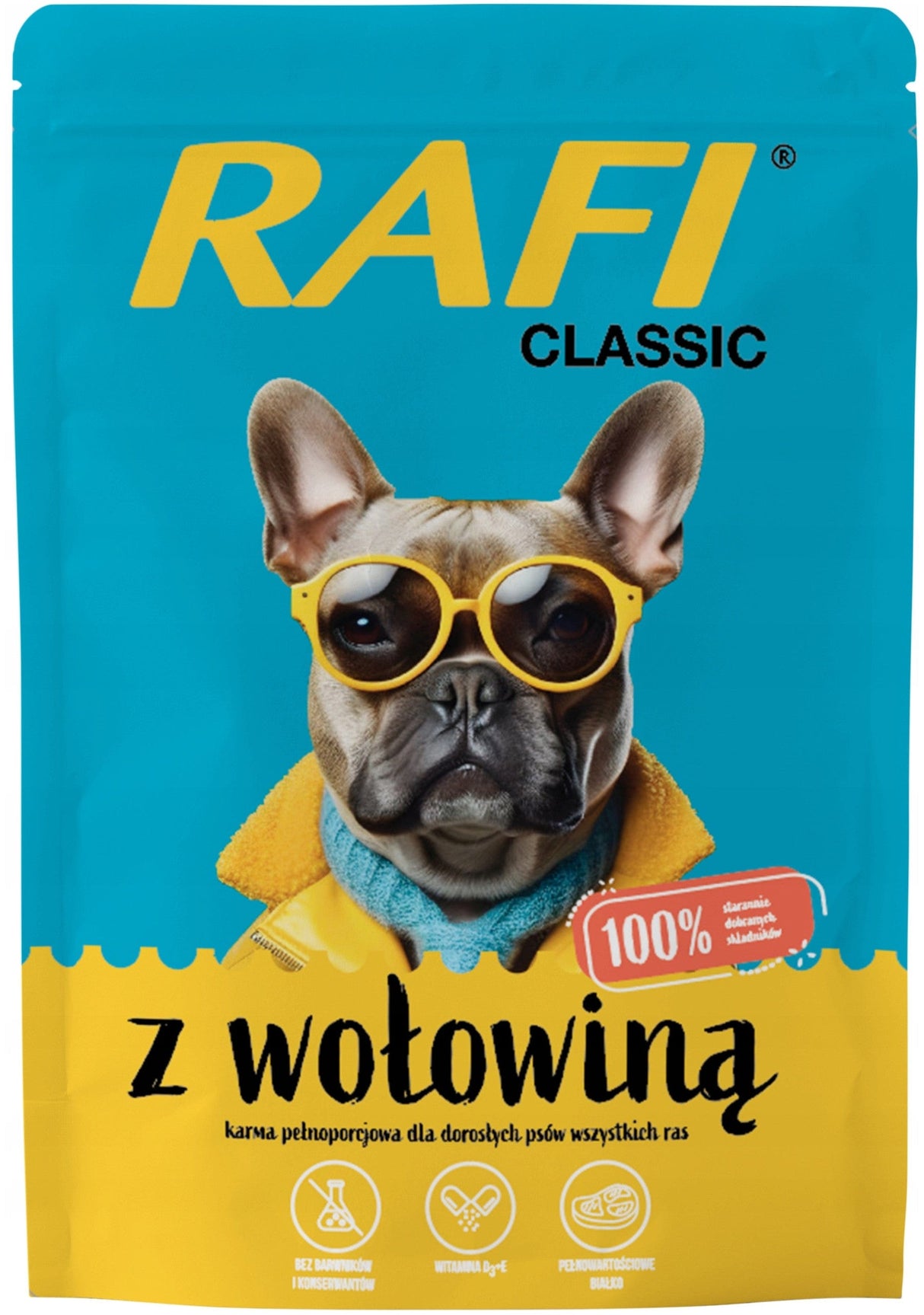 Produkt RAFI Mokra karma dla psa RAFI Karma mokra dla psa Classic z wołowiną 400g 002695