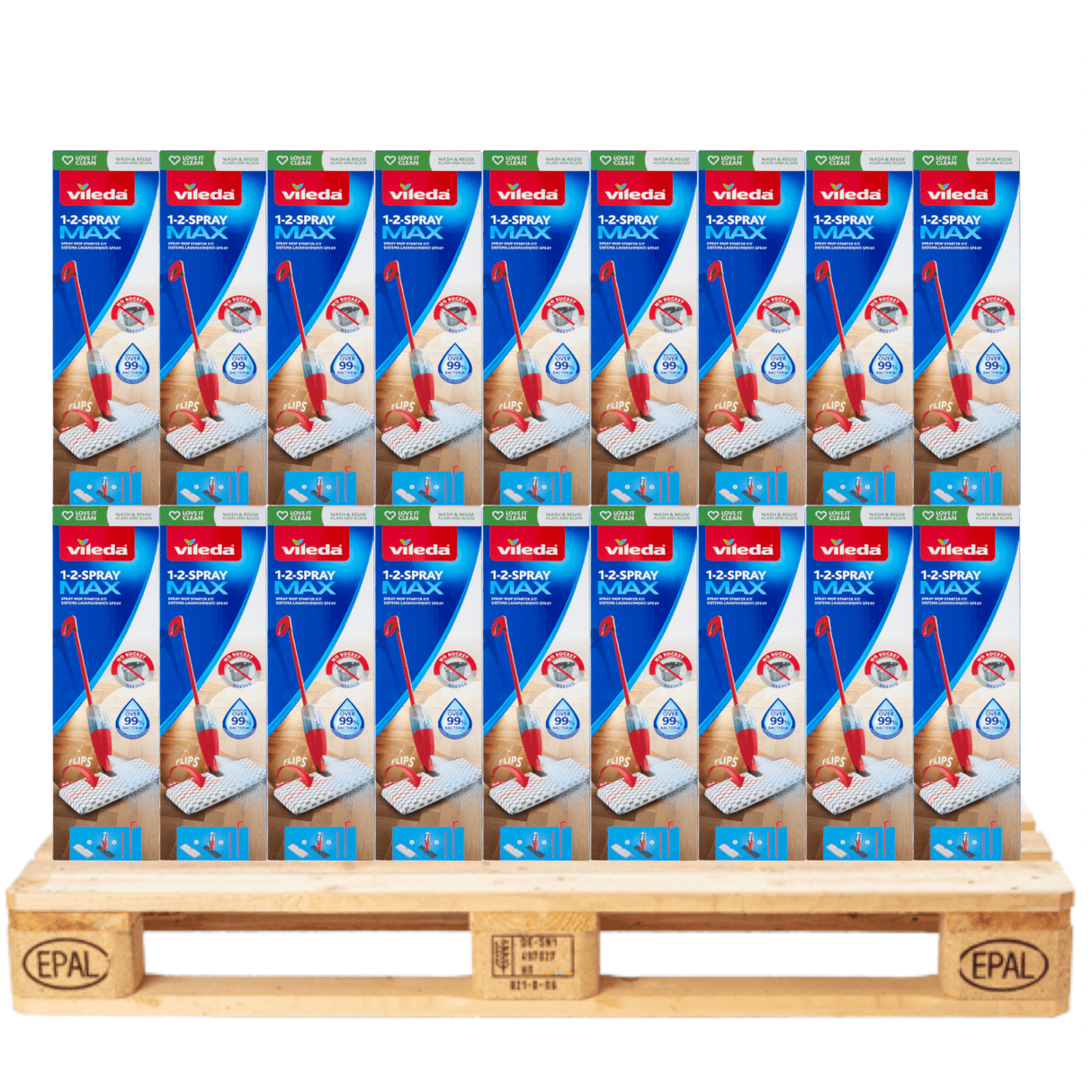 Produkt VILEDA Mopy i wkłady Mop ze spryskiwaczem VILEDA MAX BOX 1-2 Spray Paleta 144 sztuki K_026671_144