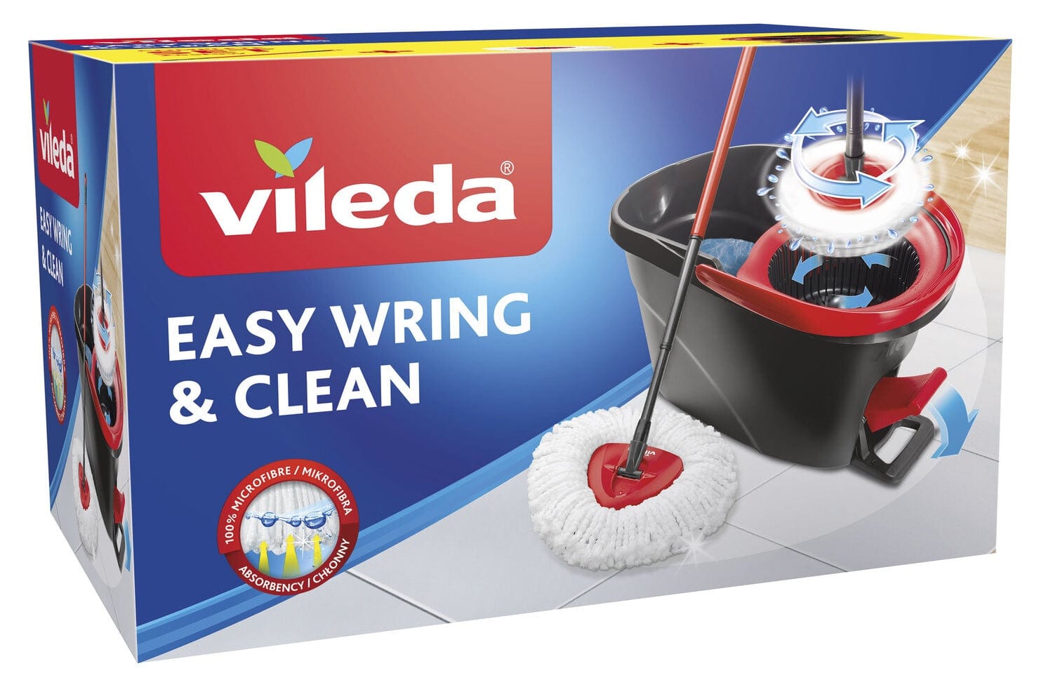 Produkt VILEDA Mopy i wkłady Zestaw Mop obrotowy i wiadro VILEDA Easy Wring&Clean Turbo 1 szt 007874