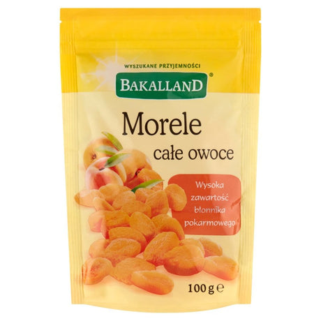 Produkt BAKALLAND Morele całe owoce BAKALLAND suszone 100 g 039119